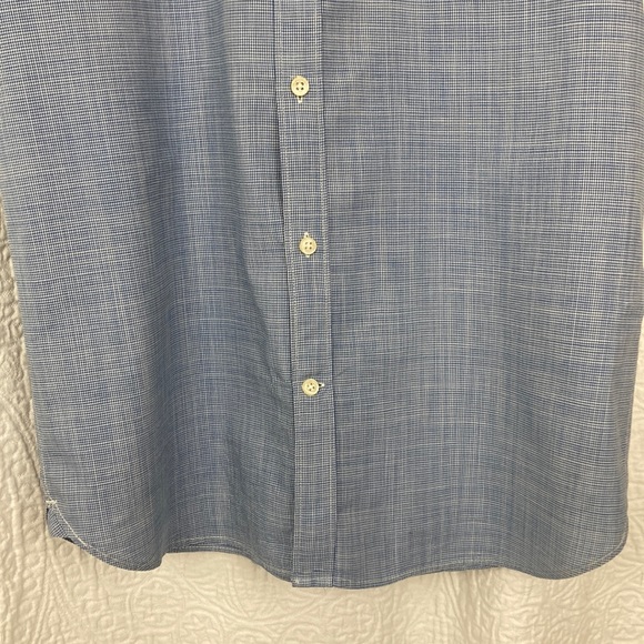 H&M L.O.G.G. Men’s Blue Check Short Sleeve Casual Button Down Shirt sz Large - Picture 2 of 11